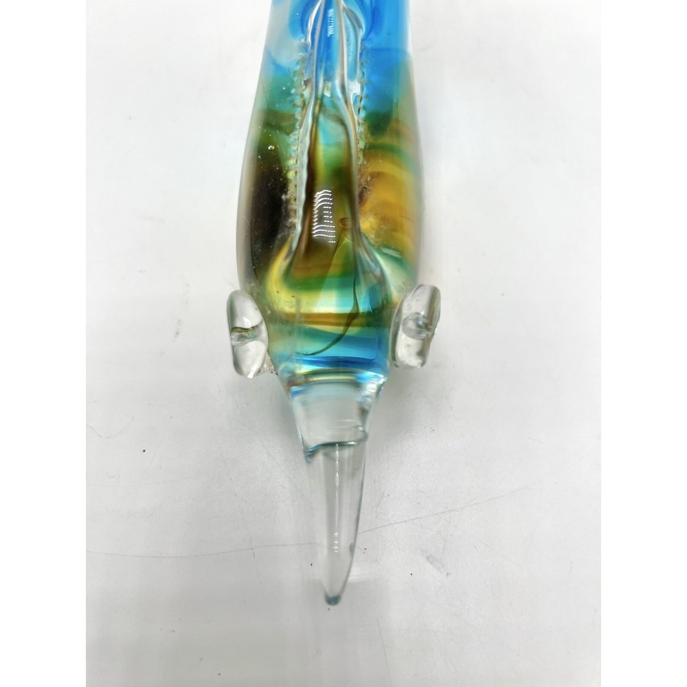 Vintage Art Glass Sculpture Swordfish Fish Sailfish Artisan - Picture 6 of 11